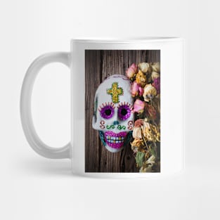 Fancy skull and dead flowers Mug